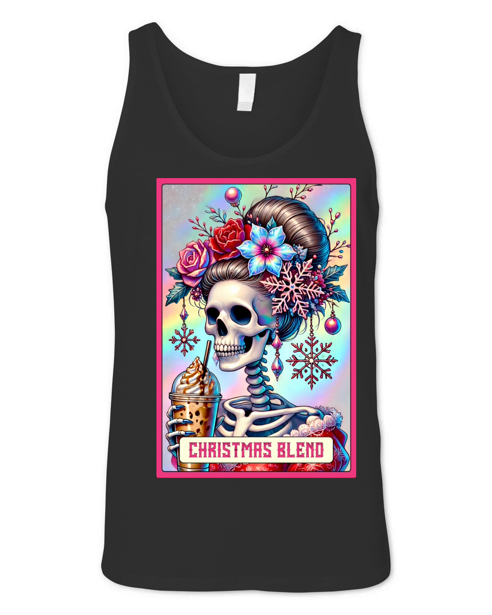 Chiristmas Blend Skeleton Taro Card Unisex Jersey Tank