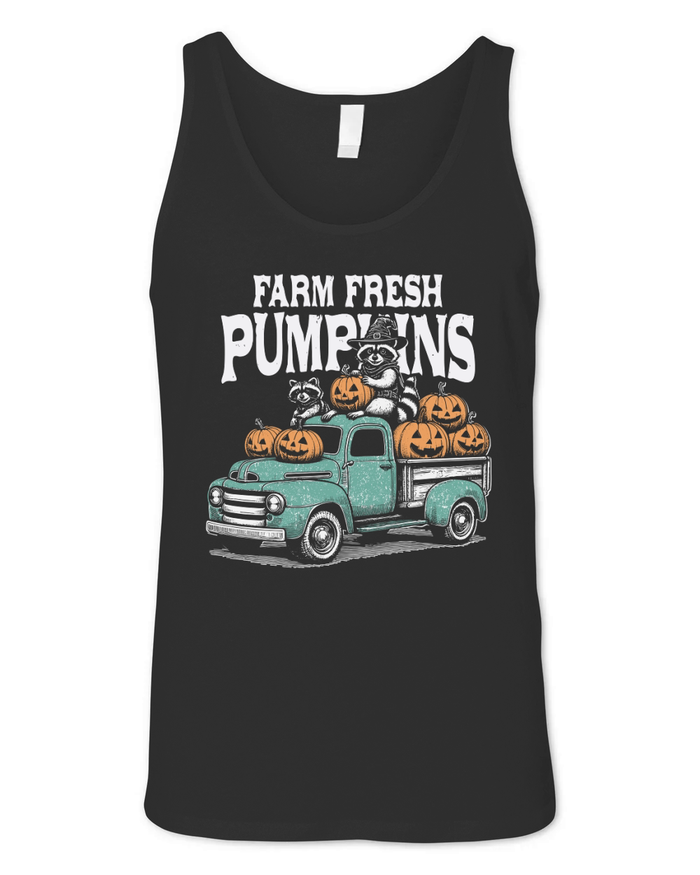 Farm fresh pumpkins Raccoon D Color Unisex Jersey Tank