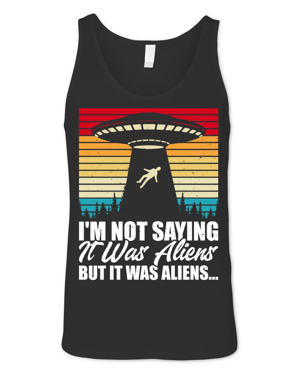 Funny Vintage UFO Alien Unisex Jersey Tank
