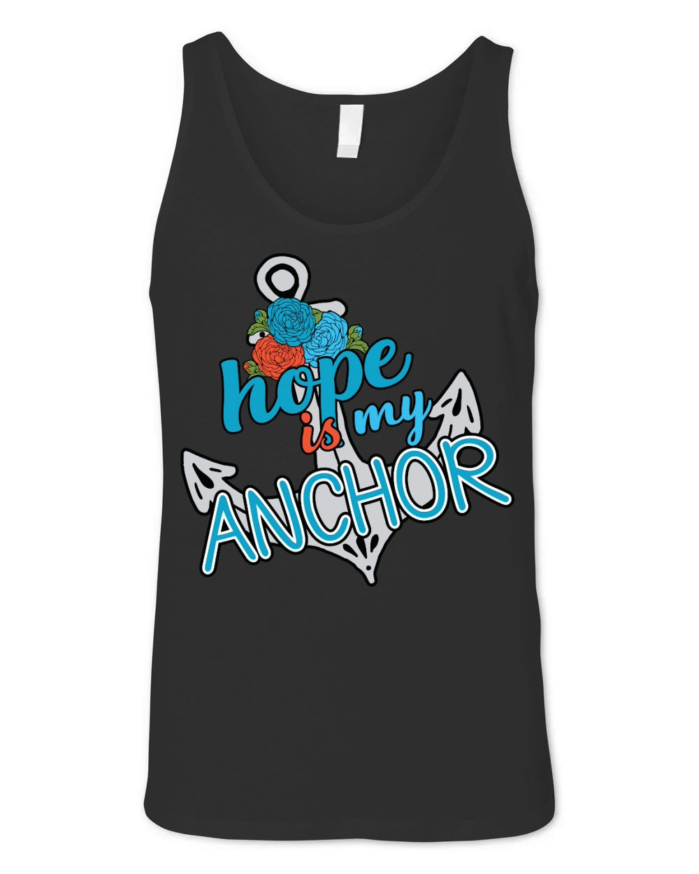 Hope is My Anchor Floral Unisex Jersey Tank