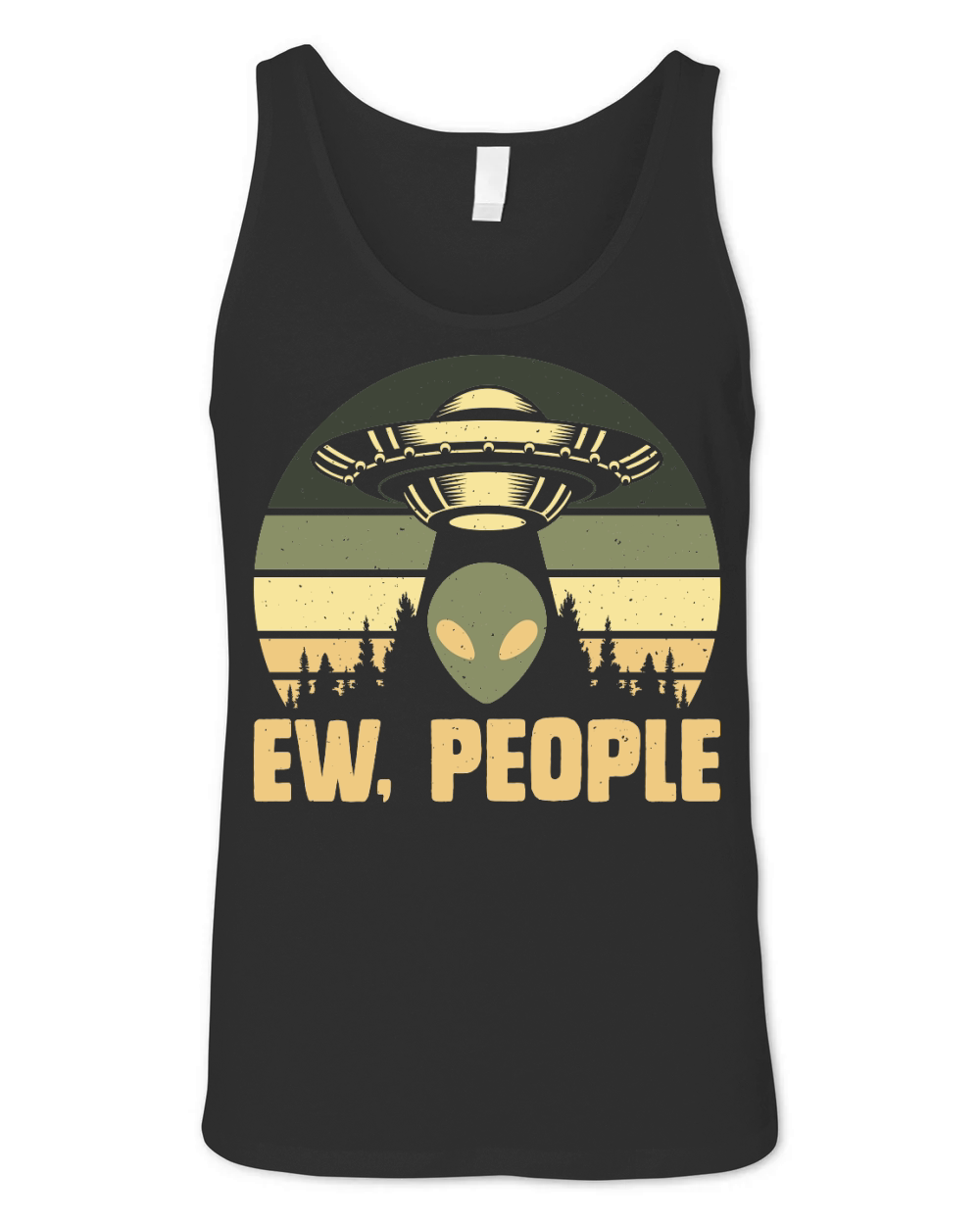 Vintage UFO Alien Ew People Unisex Jersey Tank