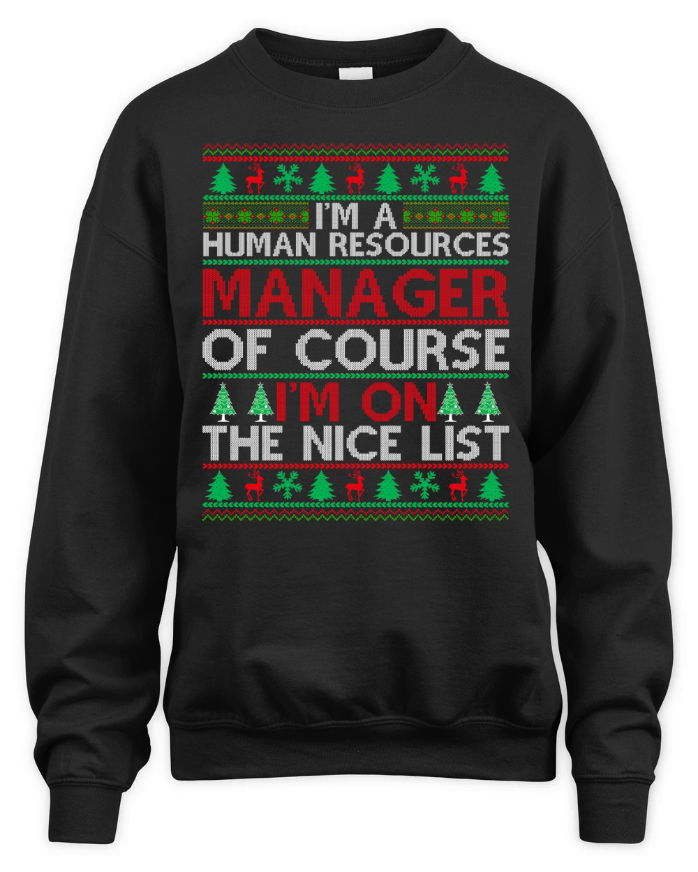 Im a Human resources Manager of course im on the nice list ugly chrismas Unisex Premium Crewneck Sweatshirt