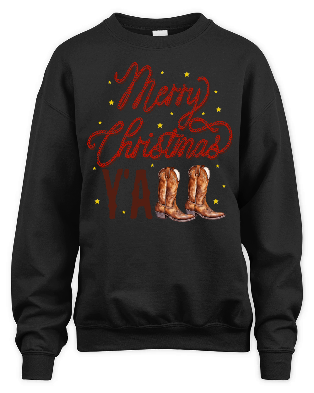 Merry Christmas Yall Cowboy Unisex Premium Crewneck Sweatshirt