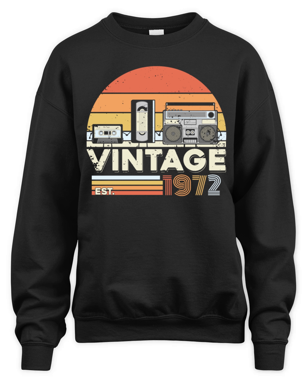 Vintage 1972 50th Birthday Fiftieth Gift Unisex Premium Crewneck Sweatshirt