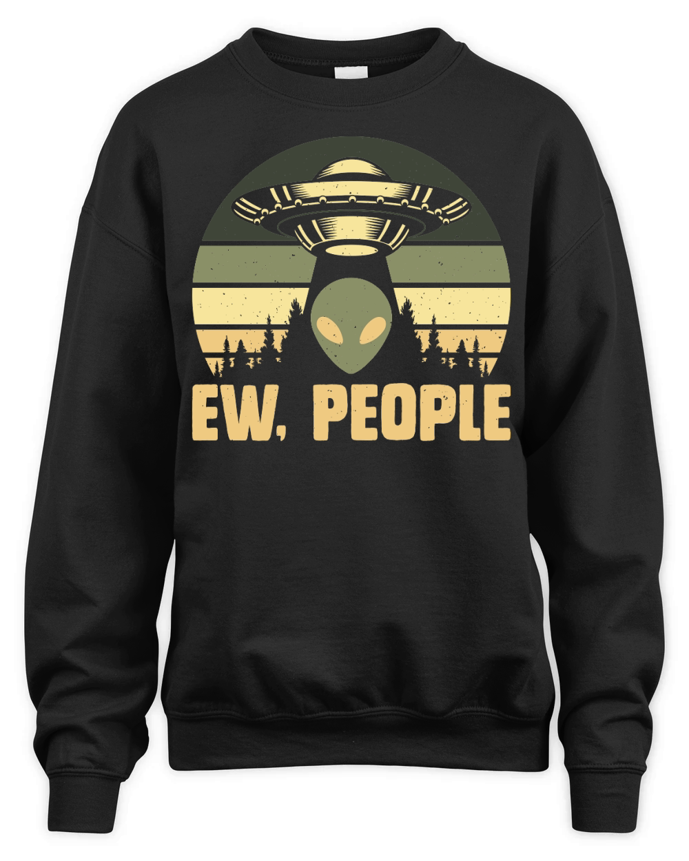 Vintage UFO Alien Ew People Unisex Premium Crewneck Sweatshirt
