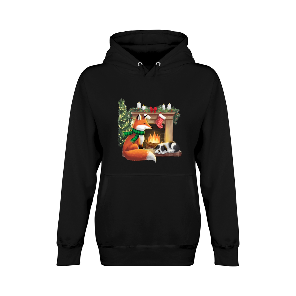 Christmas Fox Fire Vintage 2 Unisex Premium Pullover Hoodie