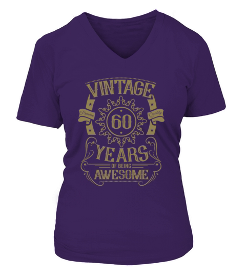 60th birthday gift ideas vintage husband wife V-neck T-Shirt Woman