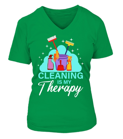 cleaning is my therapy 02 V-neck T-Shirt Woman