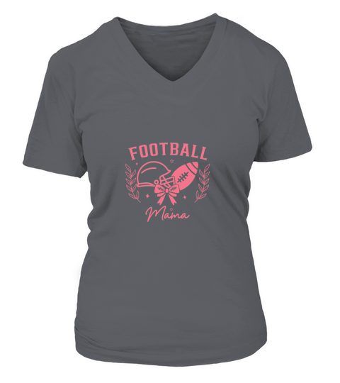 Coquette Football Mama Bow Fall Season V-neck T-Shirt Woman