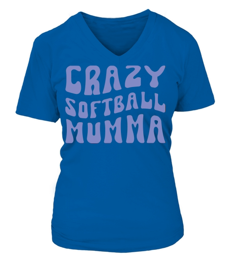 Crazy Softball Mumma V-neck T-Shirt Woman