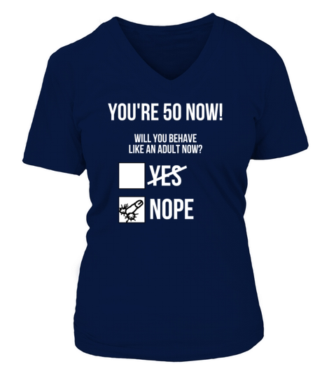 Funny 50th Birthday V-neck T-Shirt Woman