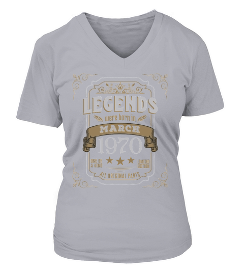 Legends Were Born In March 1970 V-neck T-Shirt Woman