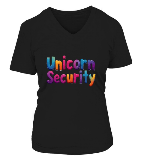 Magical Unicorn Security V-neck T-Shirt Woman
