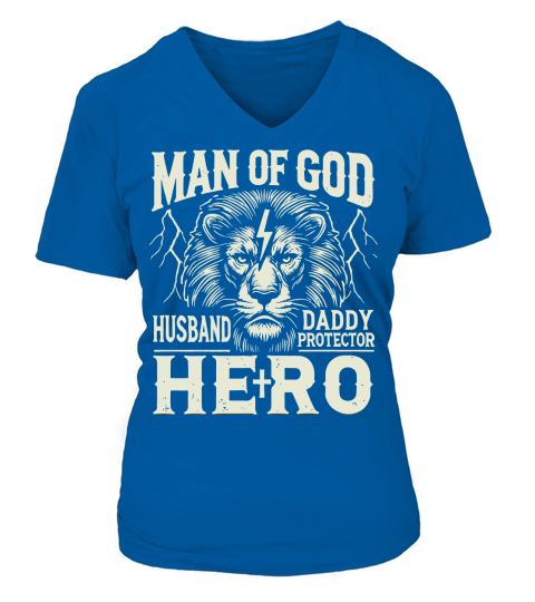 Man of god husband daddy protector hero V-neck T-Shirt Woman