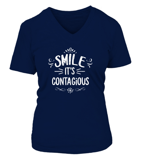 Smile, its contagious V-neck T-Shirt Woman