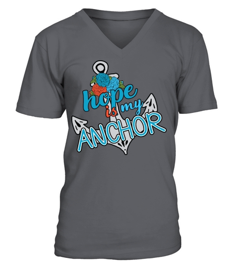 Hope is My Anchor Floral V-Neck T-shirt