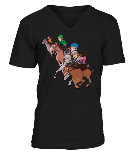 Horse Racing TallyHo V-Neck T-shirt