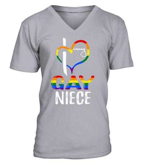 Love Gay Niece Pride LGBT Rainbow Pride Month V-Neck T-shirt