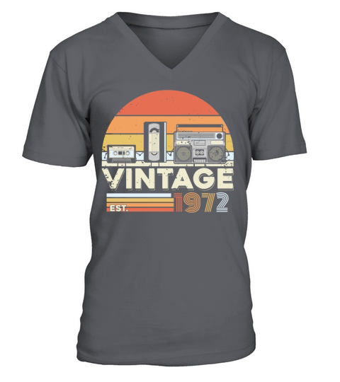 Vintage 1972 50th Birthday Fiftieth Gift V-Neck T-shirt