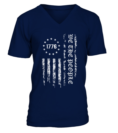We the People 1776 American Flag white V-Neck T-shirt
