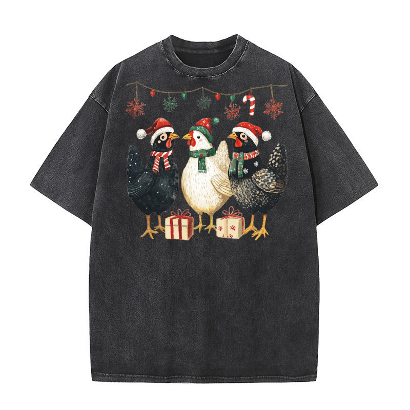 Chicken Christmas 6 Washed T-Shirt