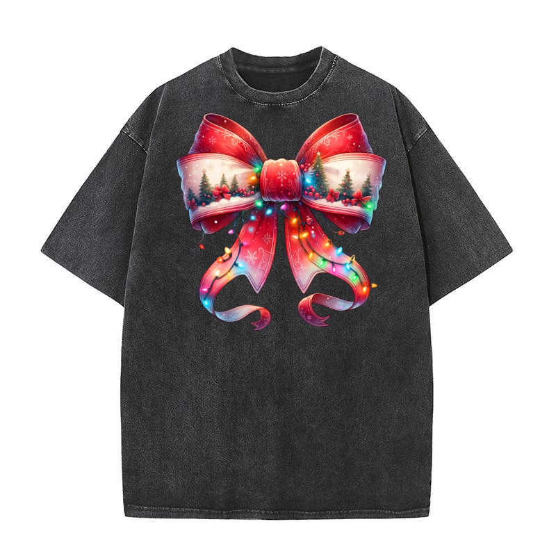 Christmas bow 13 13 Washed T-Shirt