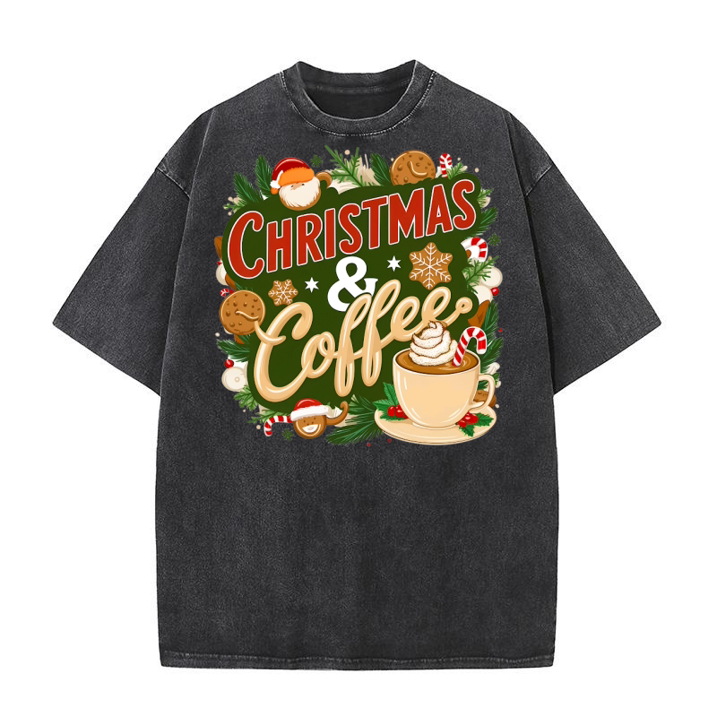 Christmas & coffee (2) Washed T-Shirt