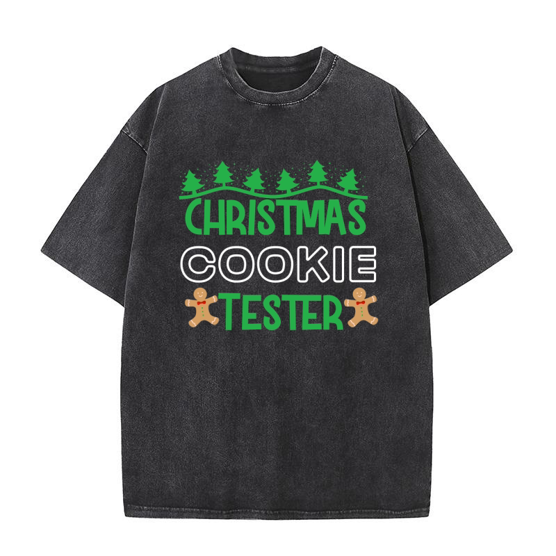 Christmas Cookie Tester Washed T-Shirt