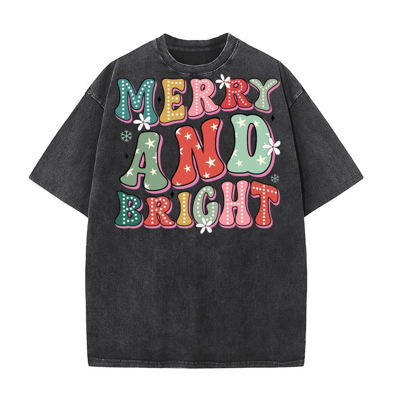 Christmas merry and bright Washed T-Shirt