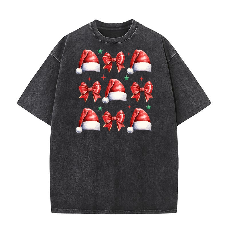 coquette santa hat Washed T-Shirt