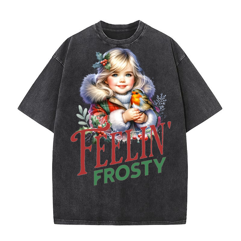 Feelin Frosty Christmas 3 Washed T-Shirt
