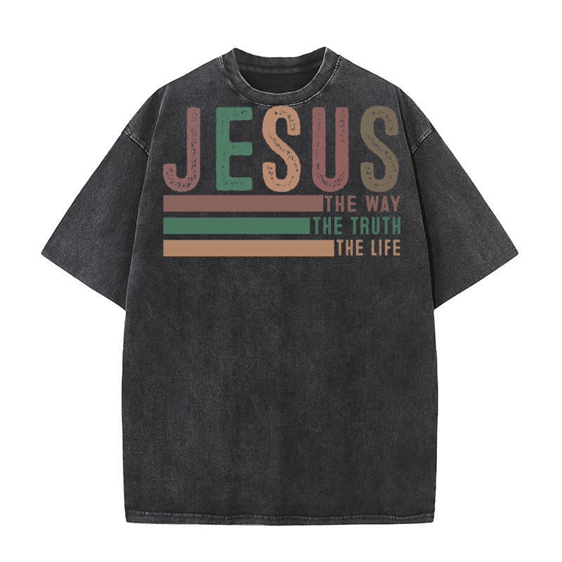 Jesus The Way The Truth Washed T-Shirt