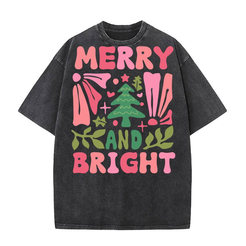 Merry And Bright 9 Washed T-Shirt
