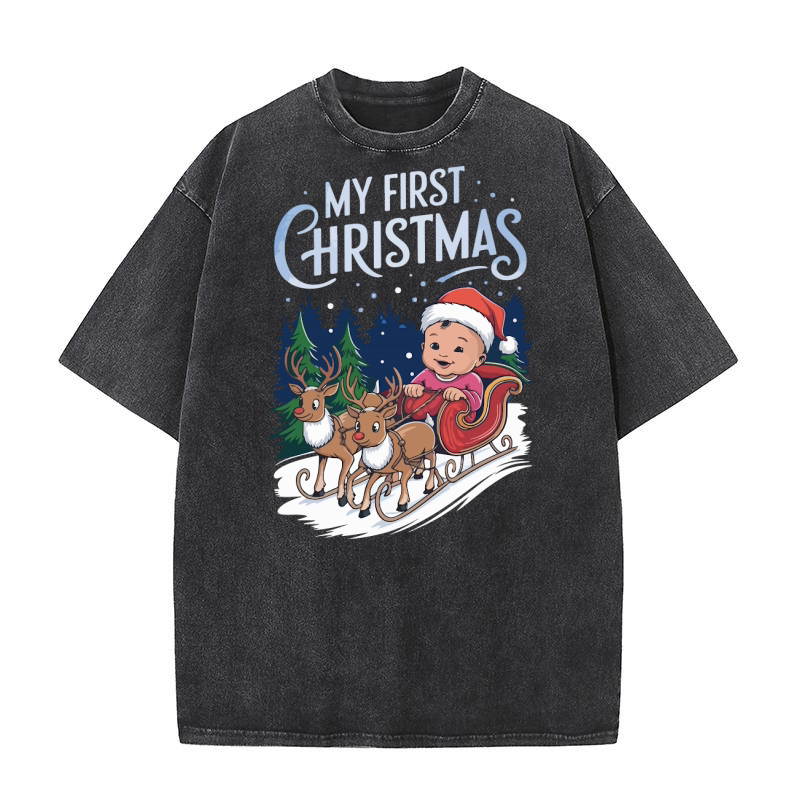 My First Christmas Outfit 06 Washed T-Shirt
