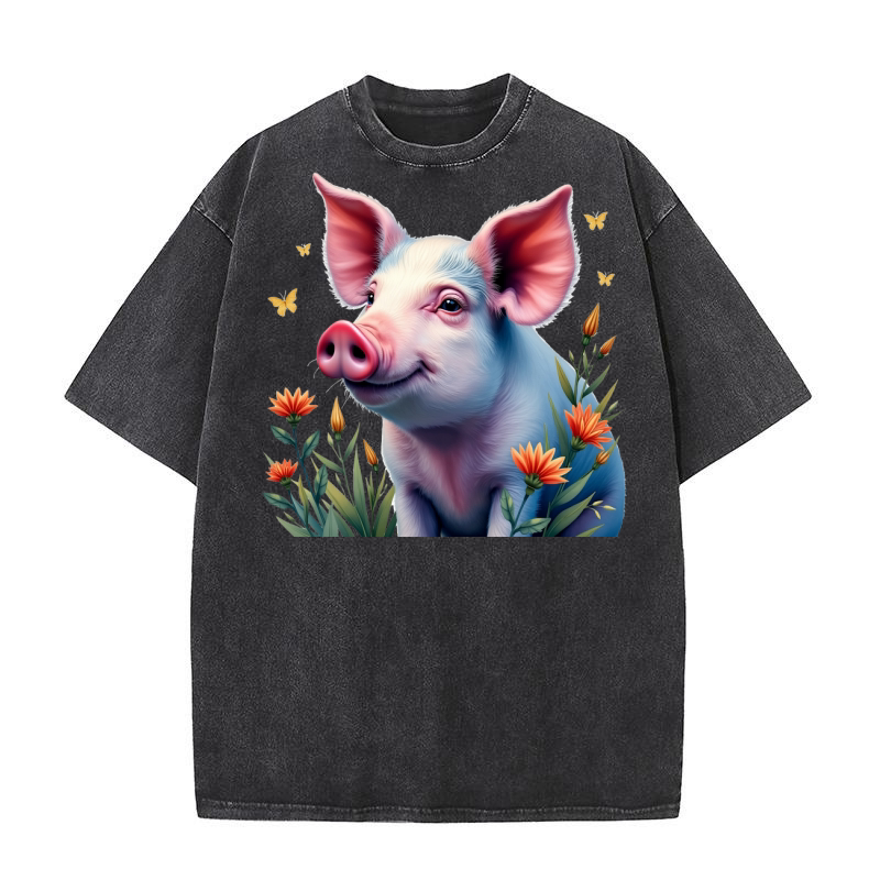 Pig Fur Pink 04 Washed T-Shirt