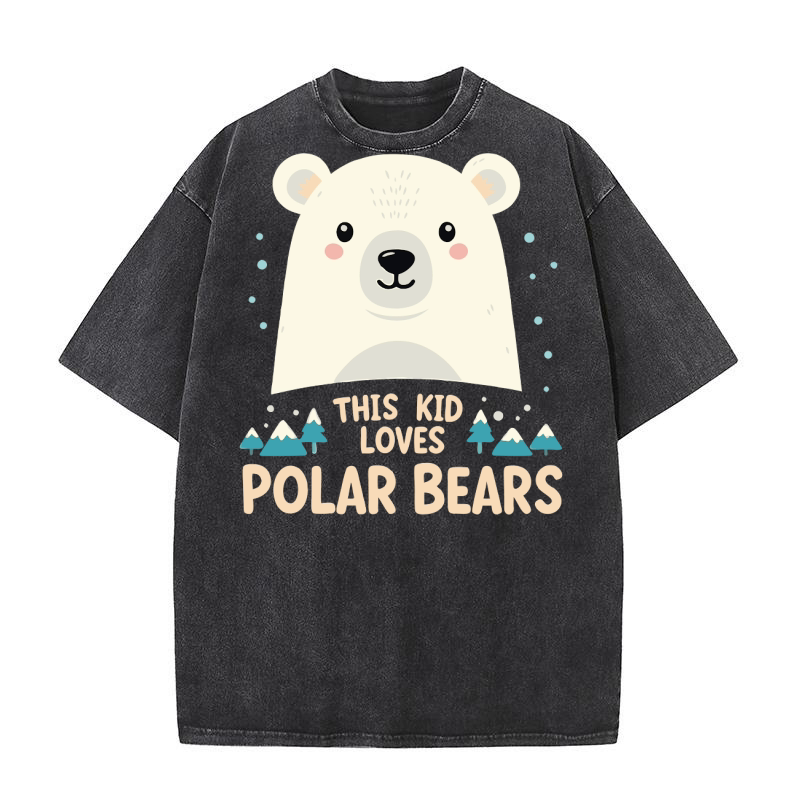 This kid loves polar bears Washed T-Shirt