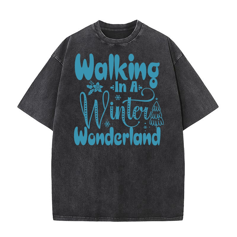 Walking In A Winter Wonderland Washed T-Shirt
