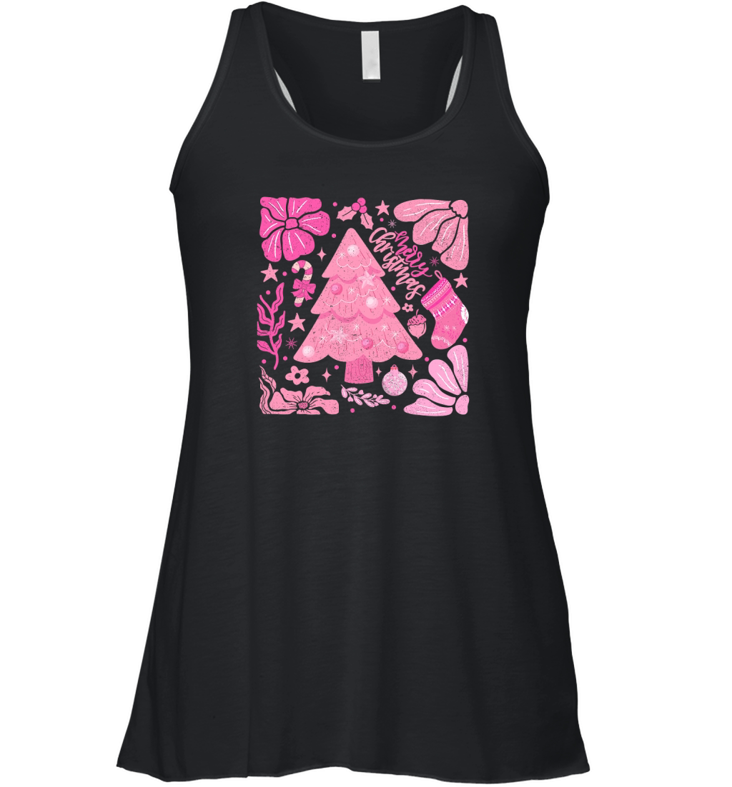 boho pink christmas 5 Women's Flowy Tank Top