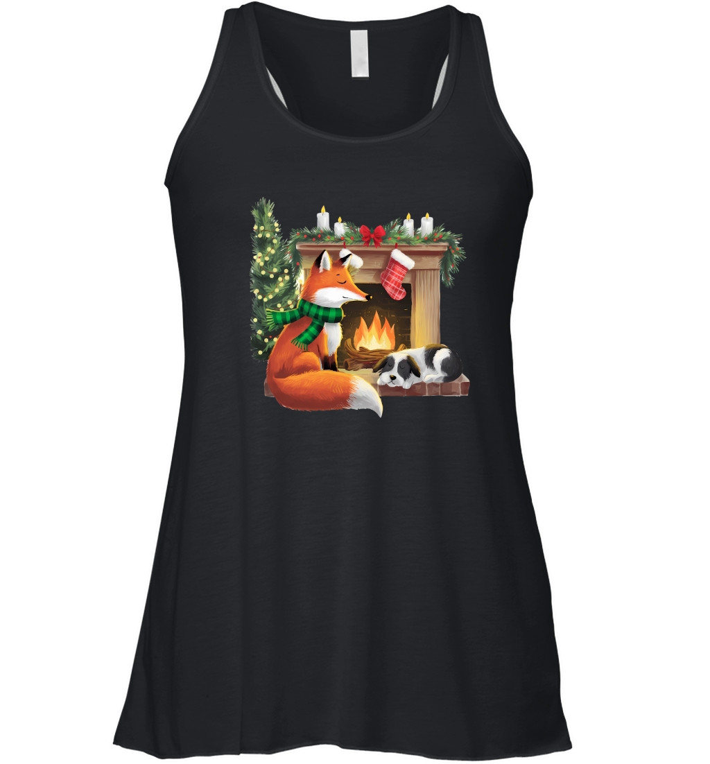 Christmas Fox Fire Vintage 2 Women's Flowy Tank Top