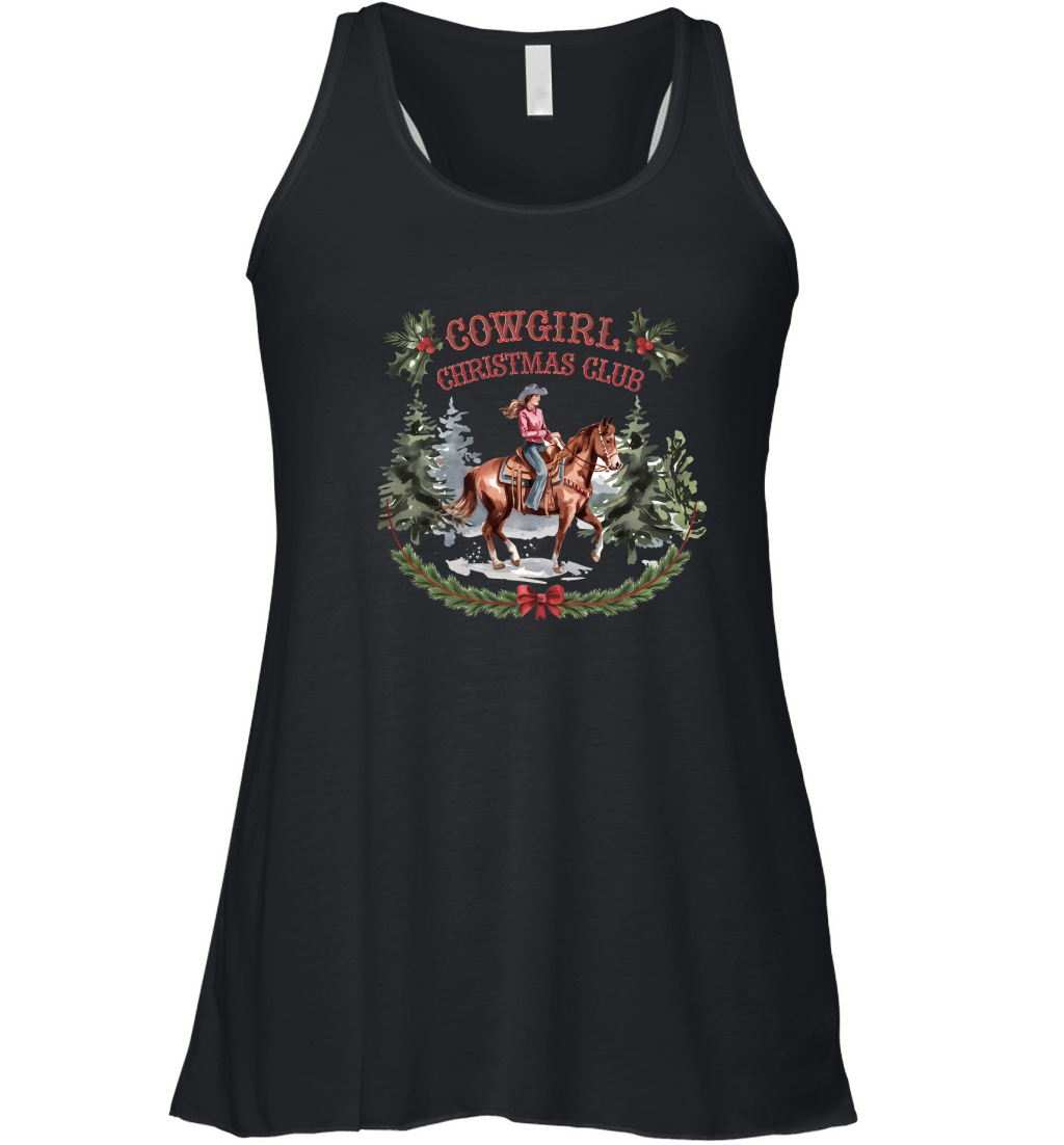 Cowgirl Christmas Club Vintage Christmas Women's Flowy Tank Top