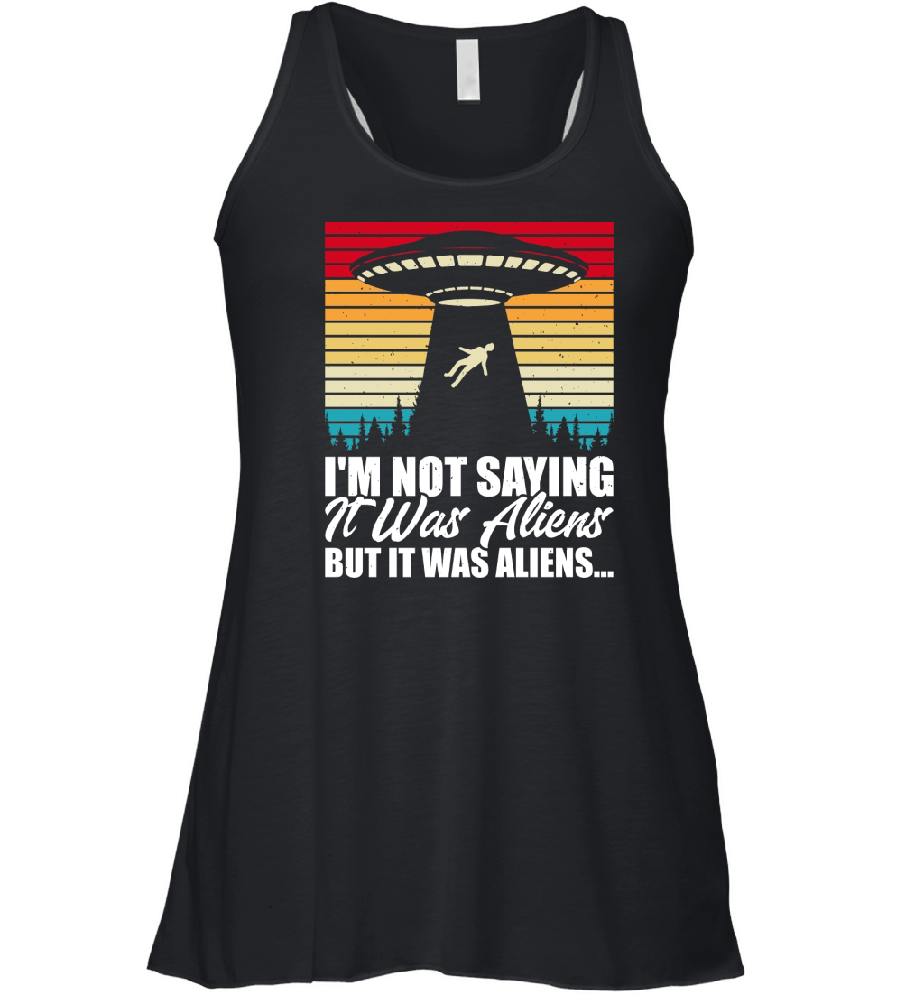 Funny Vintage UFO Alien Women's Flowy Tank Top