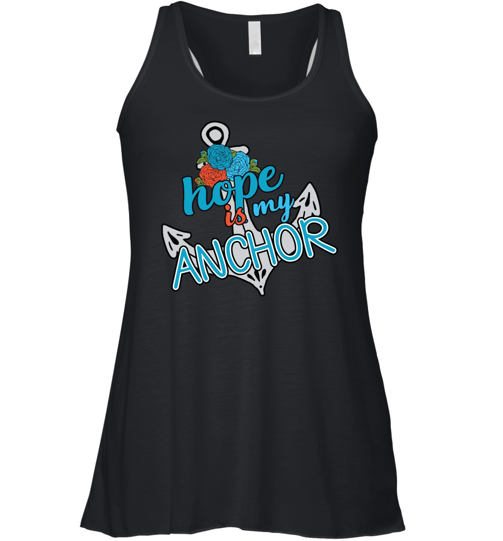 Hope is My Anchor Floral Women's Flowy Tank Top
