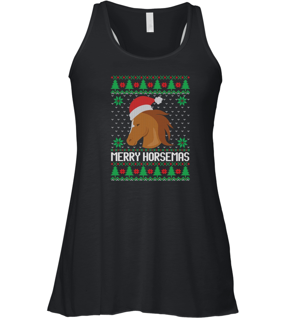 Merry horsemas ugly Christmas Women's Flowy Tank Top