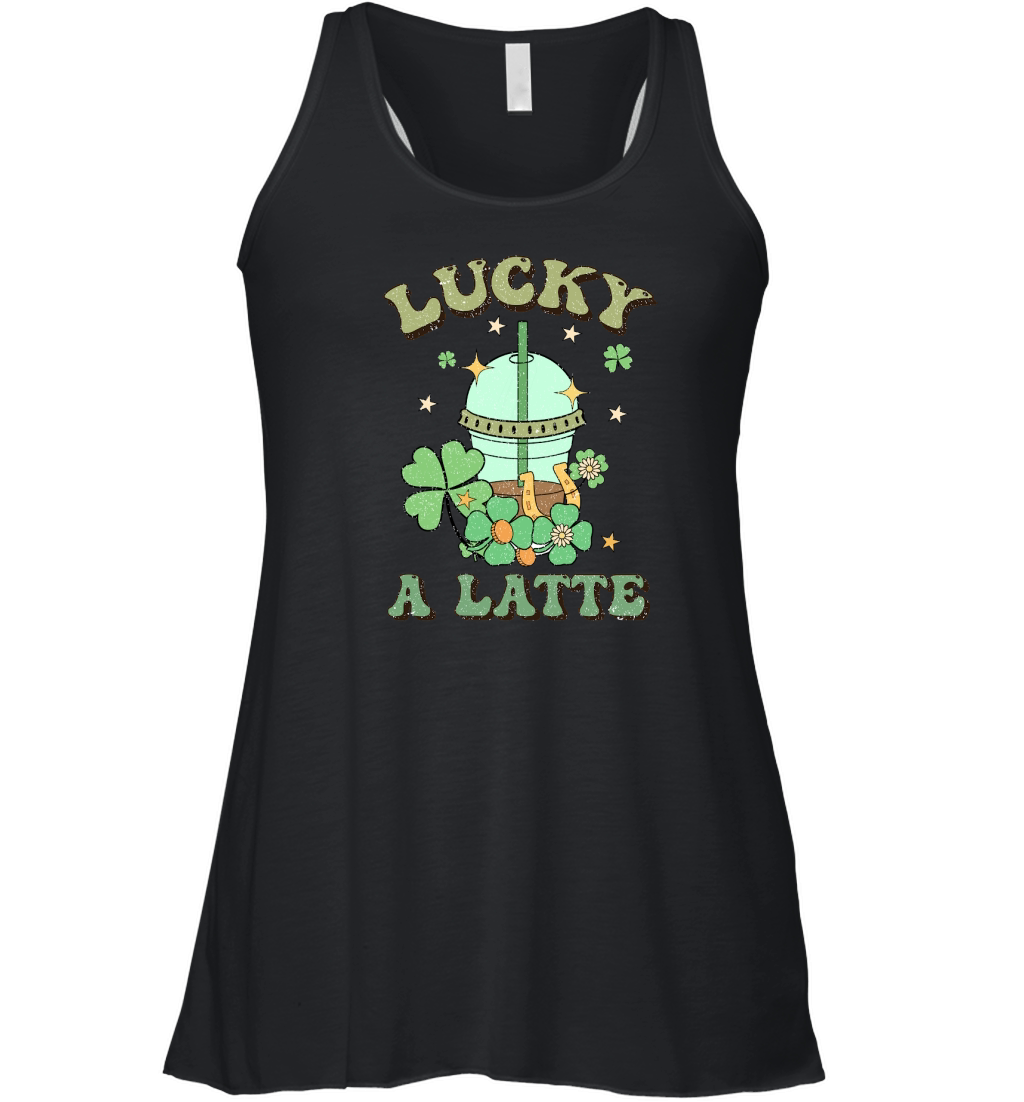 Retro St Patricks Day lucky a atte Women's Flowy Tank Top