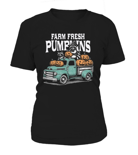 Farm fresh pumpkins Raccoon D Color Women's T-Shirt