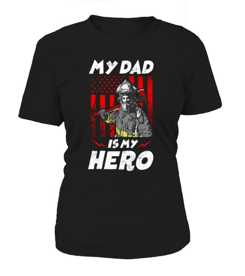 My Firefighter Dad Is My Hero Daughter Red Line Fl Women's T-Shirt