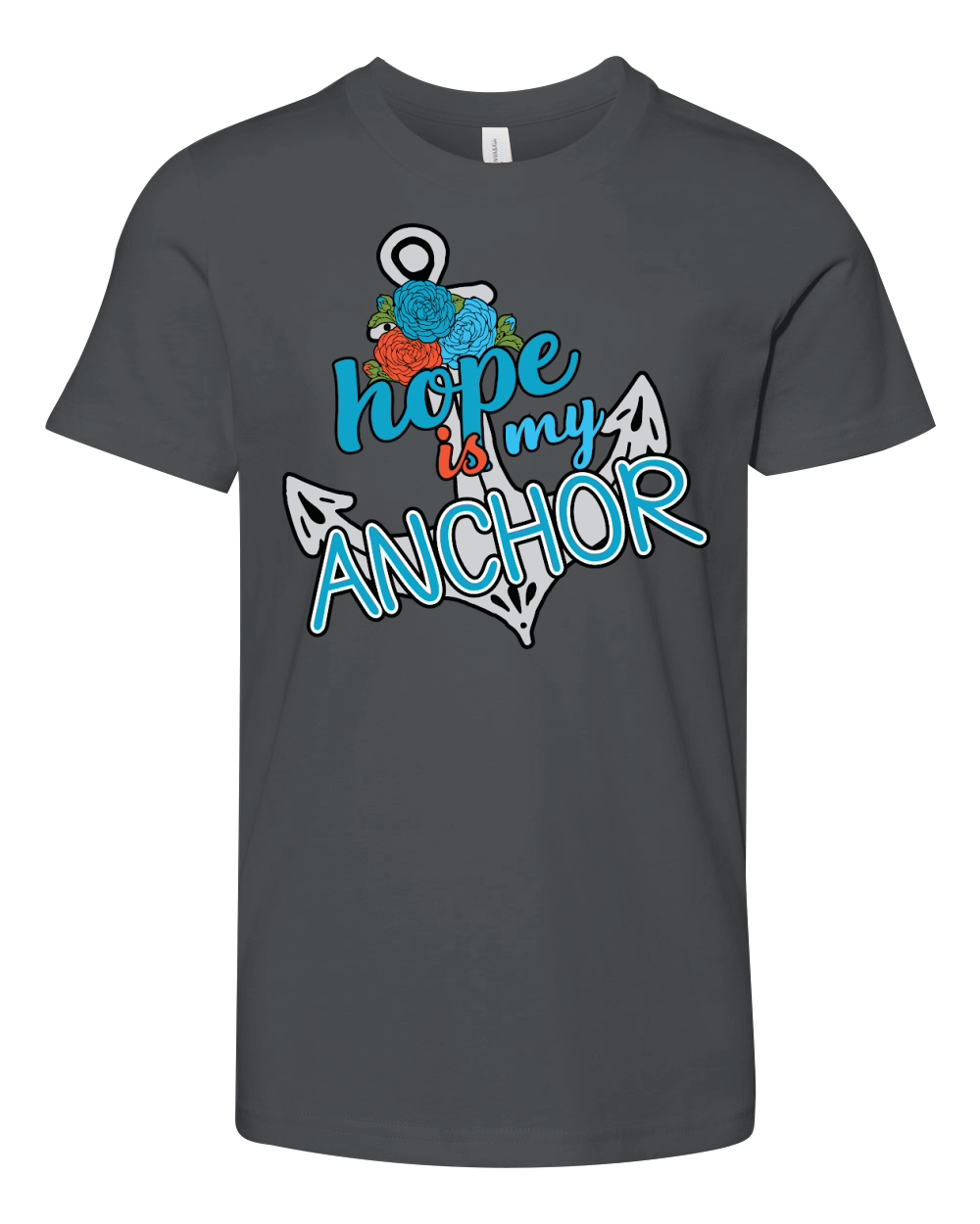 Hope is My Anchor Floral Youth Unisex Jersey Tee