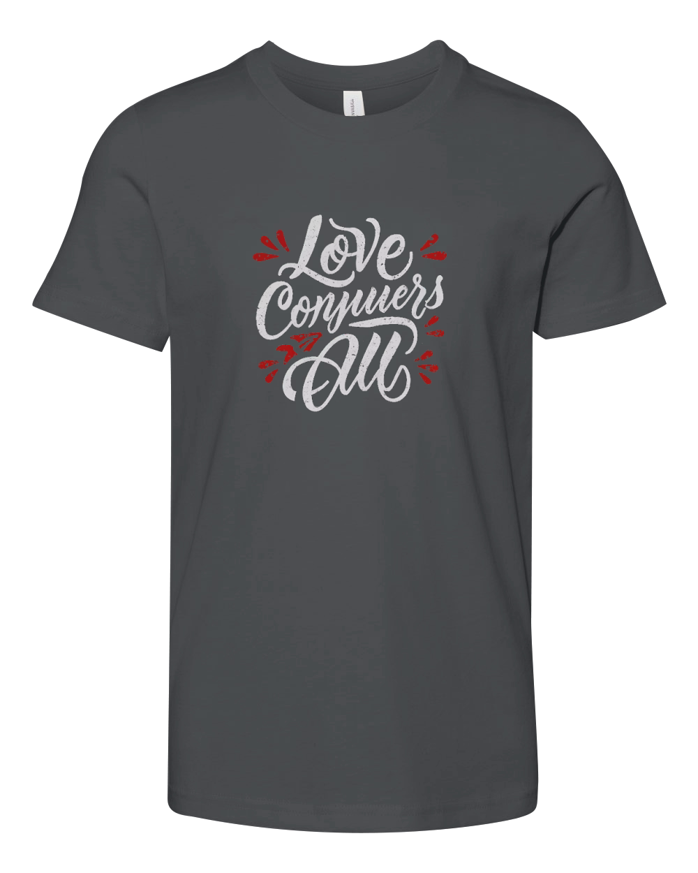Love conquers all Youth Unisex Jersey Tee