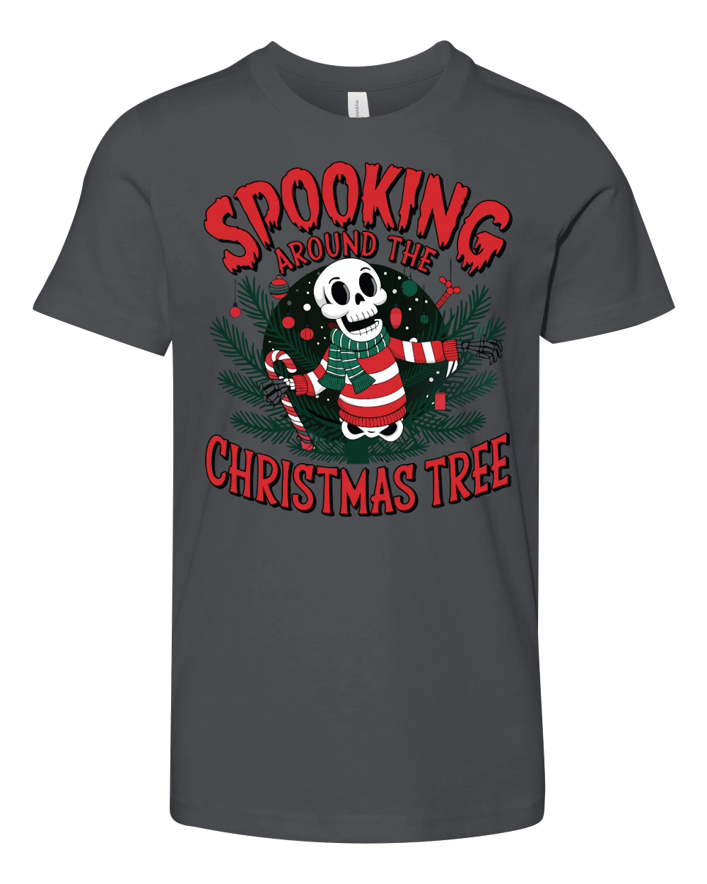 Spooking Around the Christmas Tree2 Youth Unisex Jersey Tee