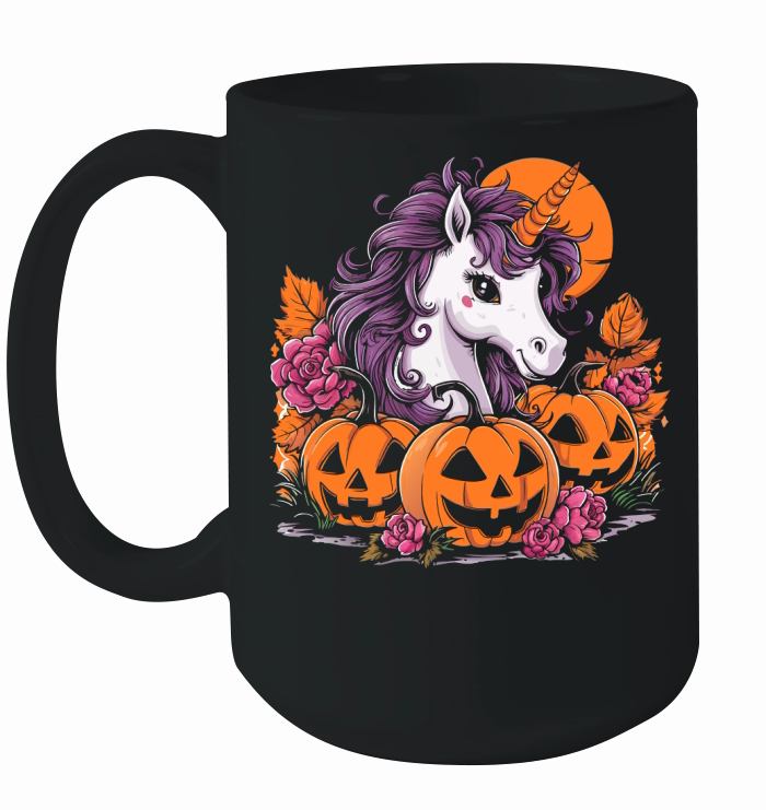 Unicorn and pumpkins Ceramic Mug